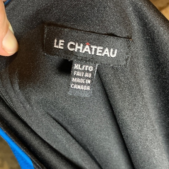 Le Chateau Elegant Blue and Black Women's Dress career work corporate XL stretch - Picture 2 of 3